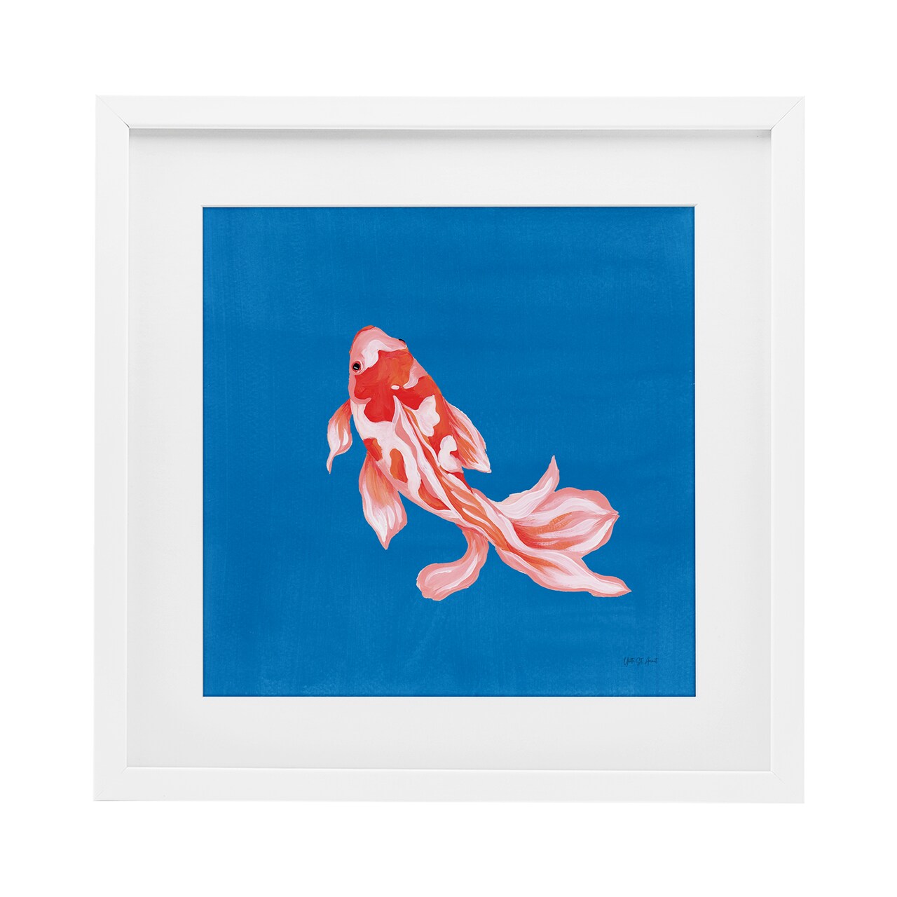 Stupell Industries Blue Vibrant Koi Fish Framed Print Under Glass, design by Yvette St. Amant